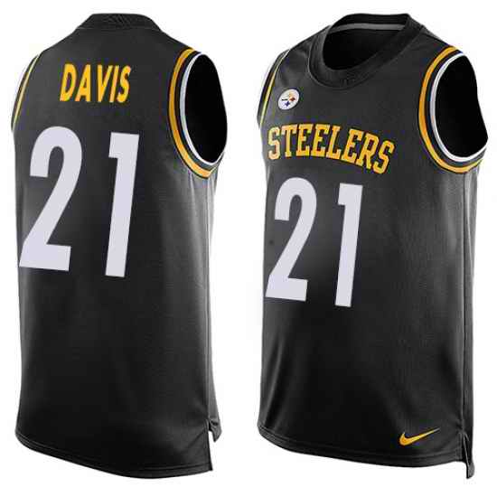 Nike Steelers #21 Sean Davis Black Team Color Mens Stitched NFL Limited Tank Top Jersey
